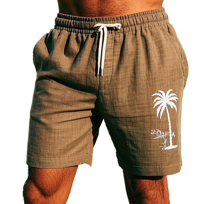 Men's Simple Embroidered Casual Shorts MTA1870C7P