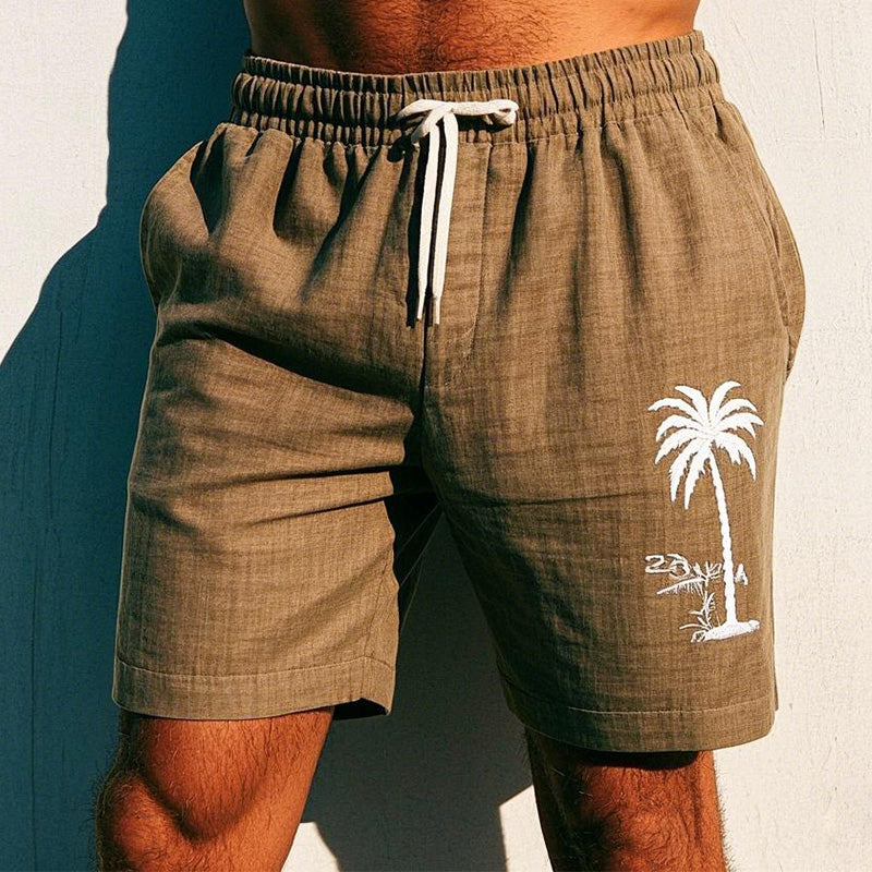 Men's Simple Embroidered Casual Shorts MTA1870C7P