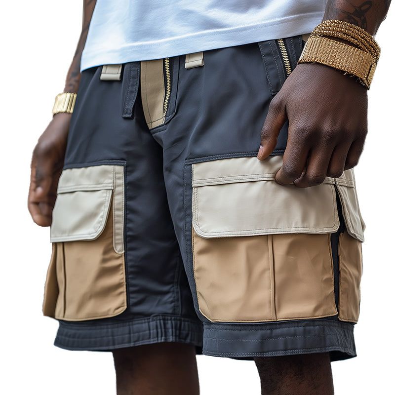 Men's Navy Contrast Pocket Cargo Shorts MTA1953C2P