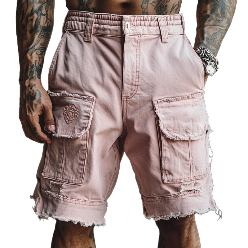 Men's Fashion Raw Edge Denim Shorts MTA1944C7P