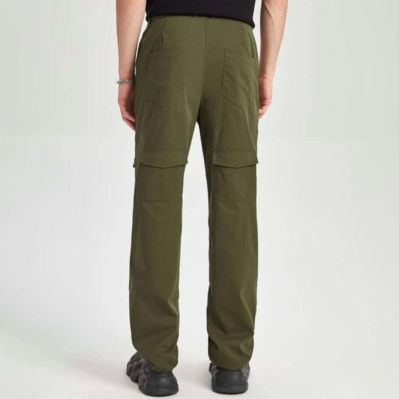 Men's Solid Straight Multi-pocket Cargo Pants MTA2274C8Z