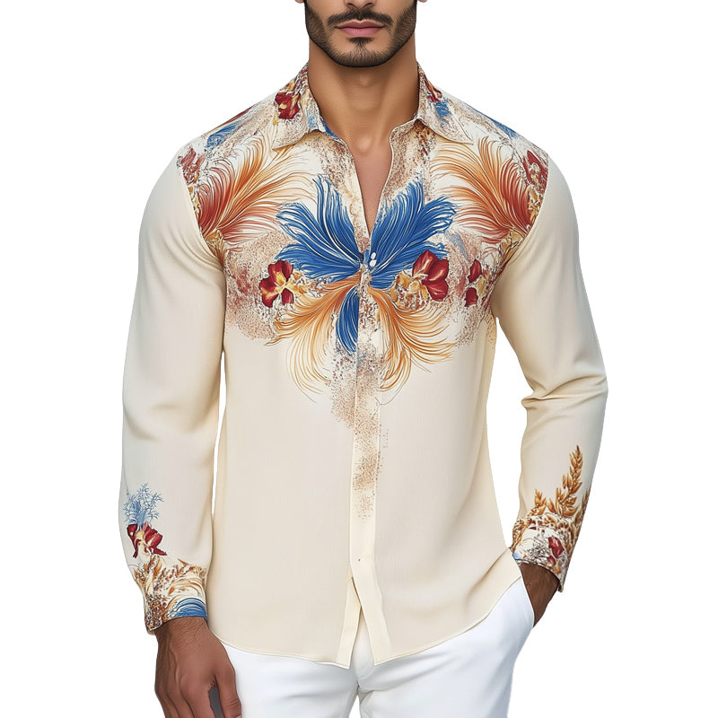 Men's Summer Brightly Printed Casual Skin-Friendly Shirt MTA0205D4U