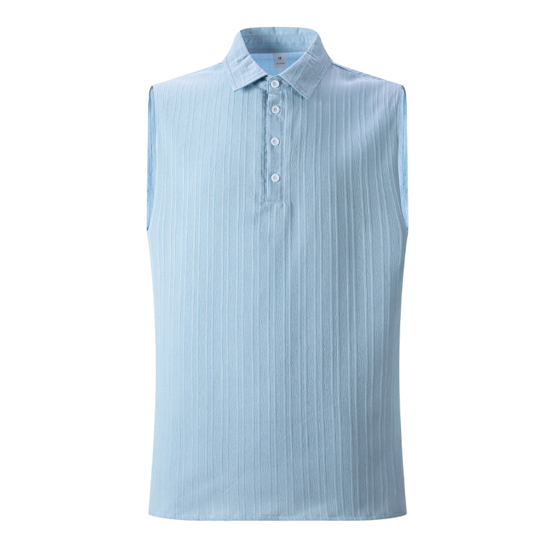 Men's Solid Color Lapel Pullover Tank Tops MTA0773D0X