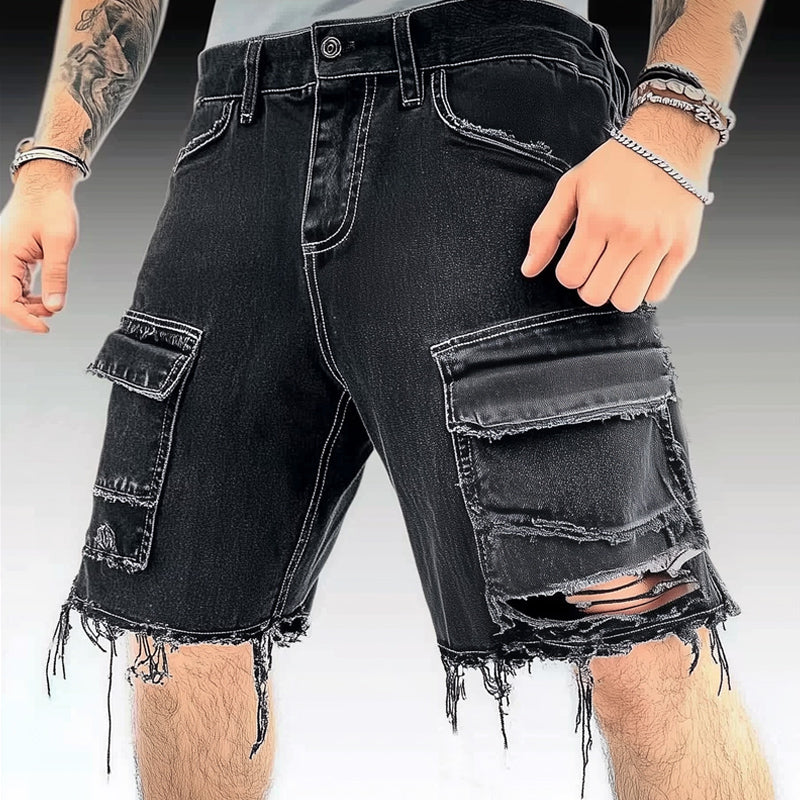 Men's Summer Fashion Ripped Denim Shorts MTA1741D0U