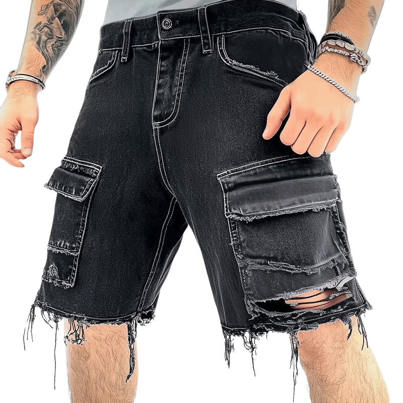 Men's Summer Fashion Ripped Denim Shorts MTA1741D0U