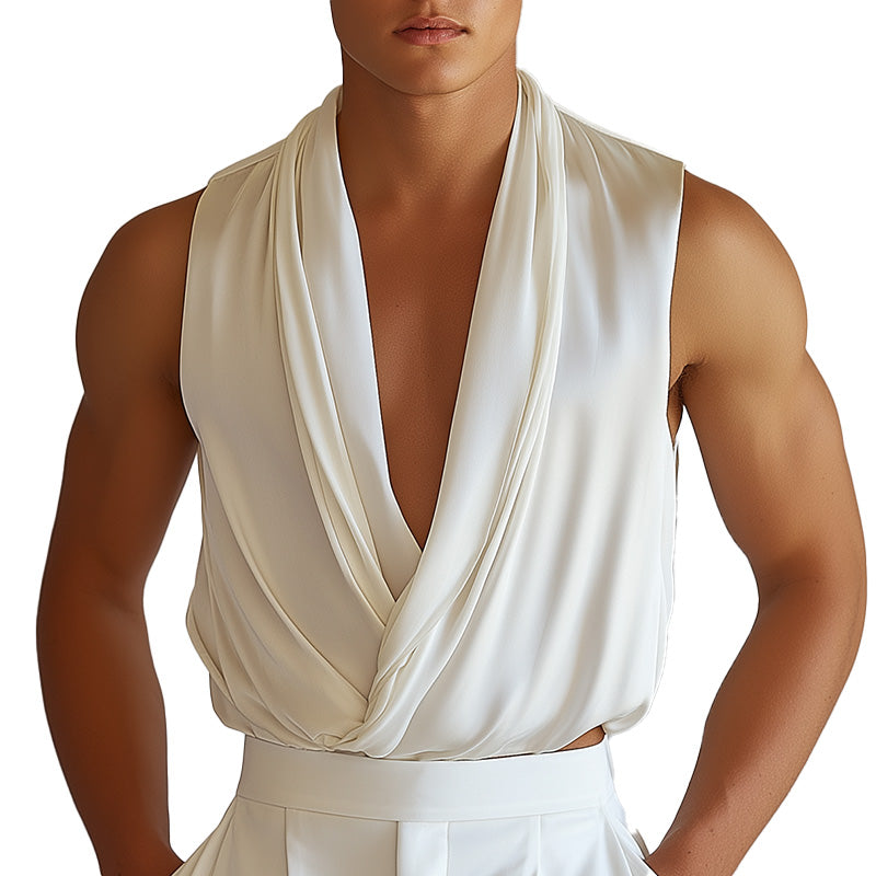 Men's Summer Fashion Classic Retro Silk Tank Top MTA1828D0P