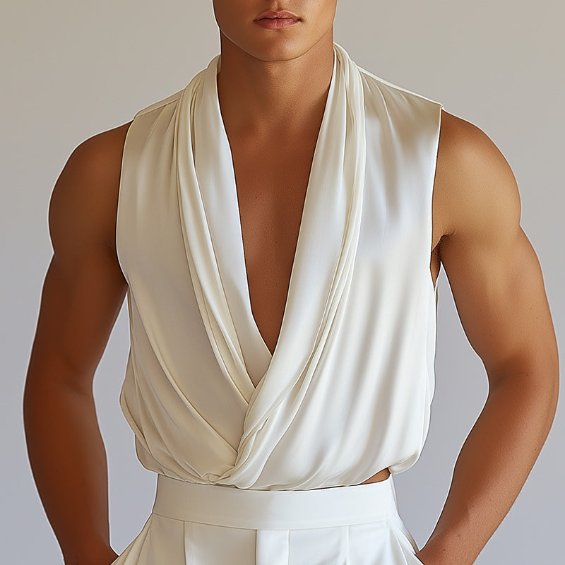 Men's Summer Fashion Classic Retro Silk Tank Top MTA1828D0P