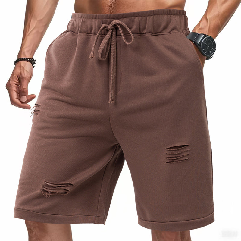 Herre Ripped Casual Ensfarget sportsshorts MTA1736D8X