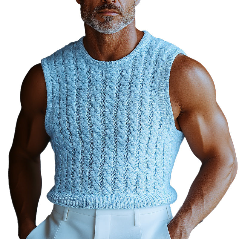 Men's Summer Fashion Lightweight Breathable Woven Tank Top MTA2191D9P