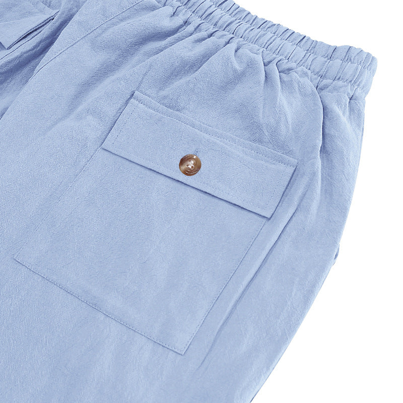 Men's Summer Loose Solid Color Casual Pants MTA2100D5X
