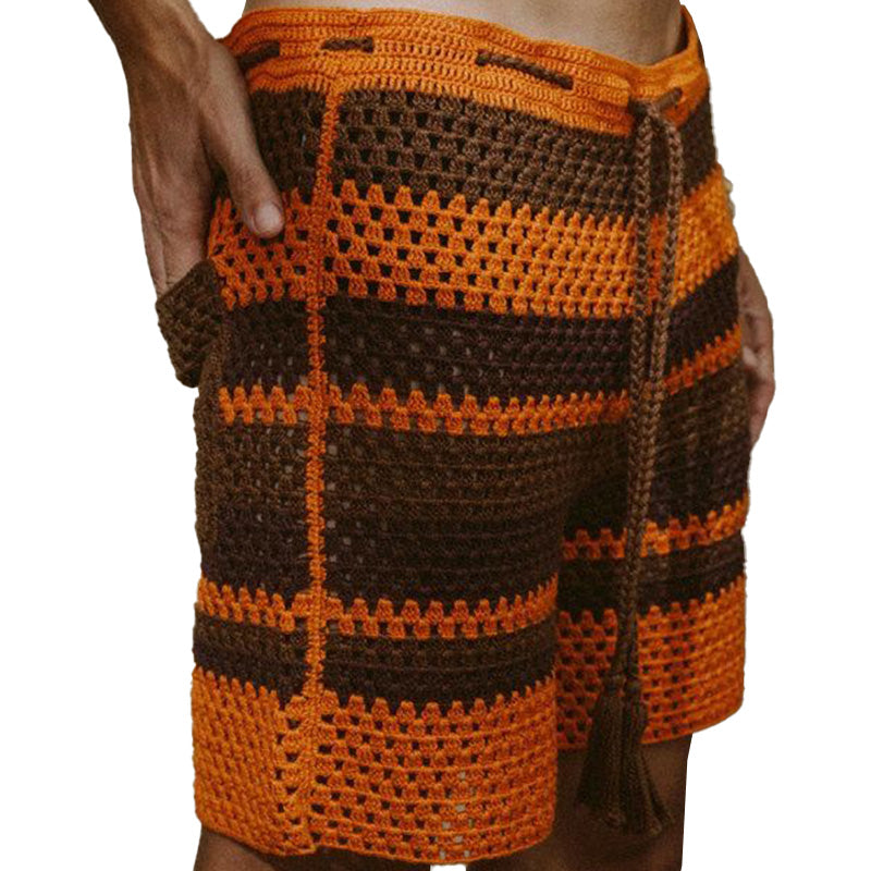 Men's Summer Fashion Hollow Breathable Knitted Shorts MTA2277D3P