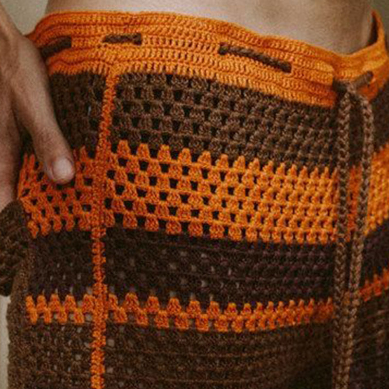 Men's Summer Fashion Hollow Breathable Knitted Shorts MTA2277D3P
