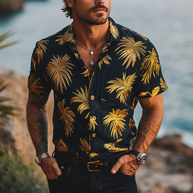 Men's Printed Casual Short Sleeve Shirt MTA2254D1X