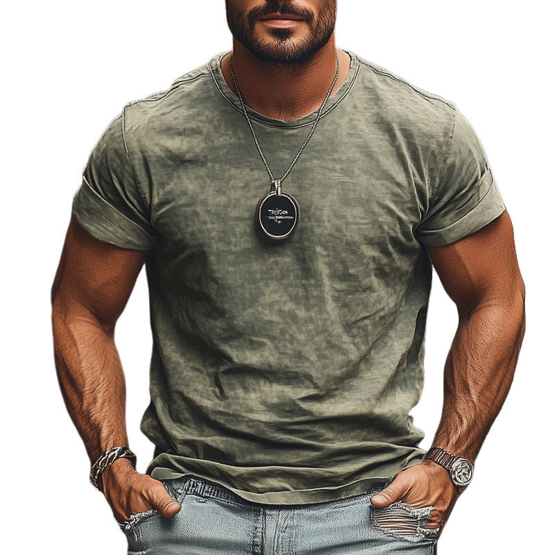Men's casual basic round neck short-sleeved T-shirt MTA2295D3U