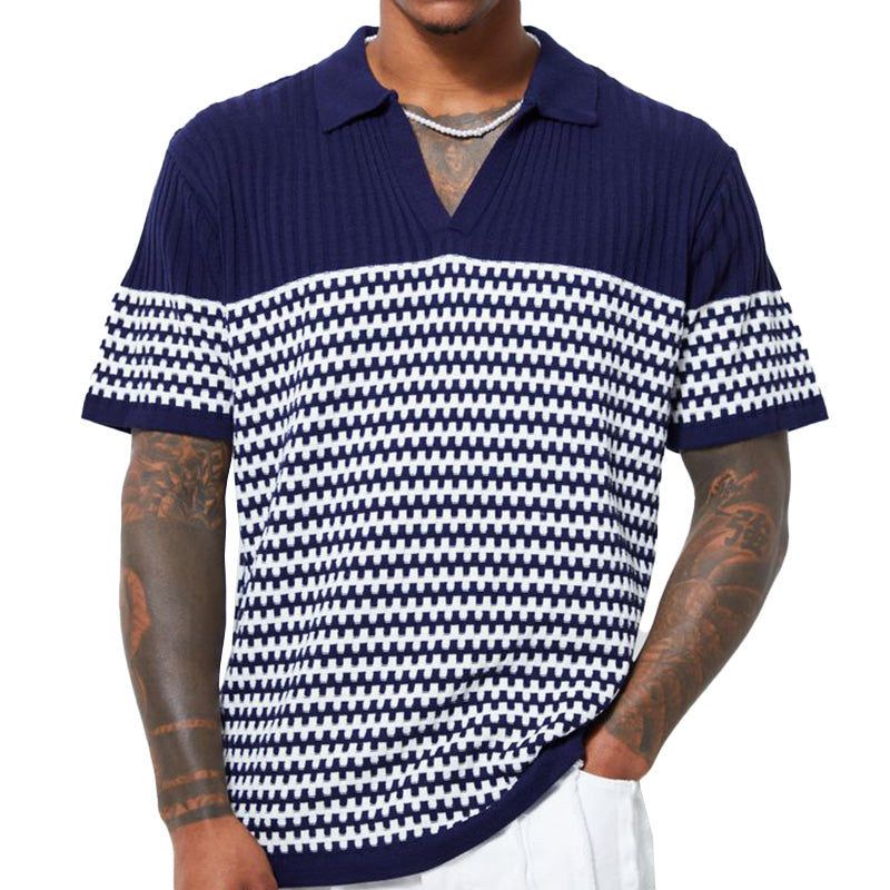 Men's Summer Loose Comfortable Breathable Knitted Short Sleeve Shirt MTA2306D8P