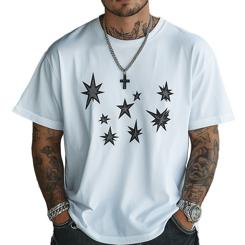 Men's Summer Loose Breathable Printed Short Sleeve T-shirt MTA2353D9P