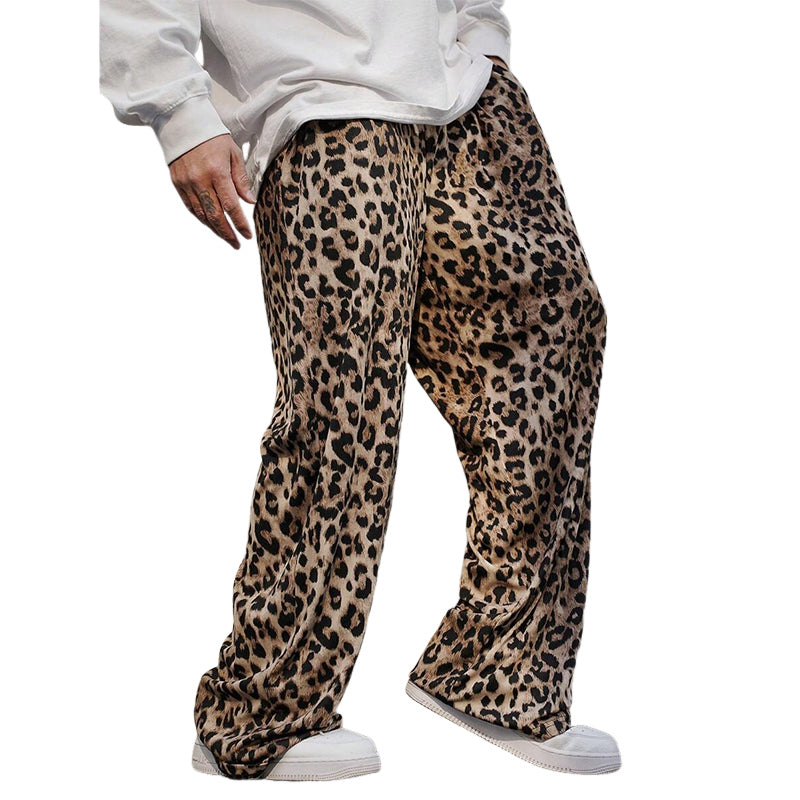 Men's Casual Leopard Print Loose Pants MTA2364D4X