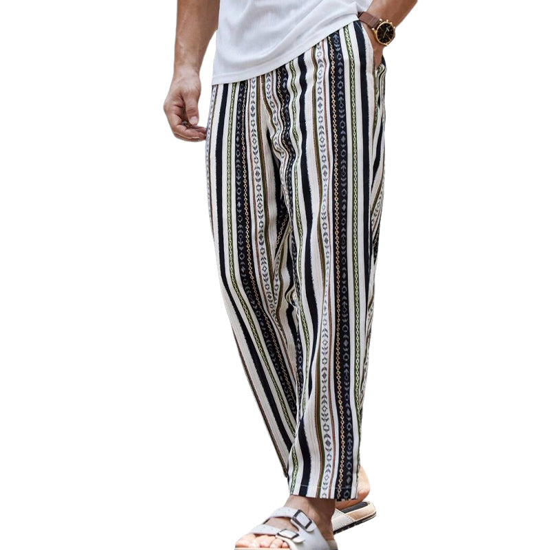 Men's Striped Holiday Elastic Casual Pants MTA2372D1X
