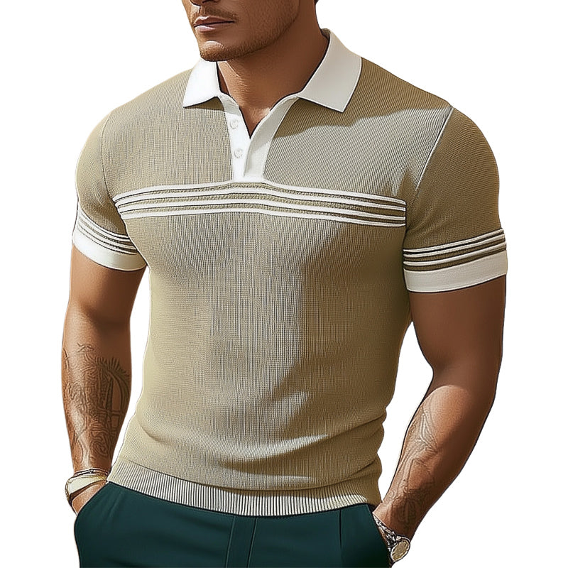 Men's Summer Business Knitted Slim Fit POLO Shirt MTA2382D2U