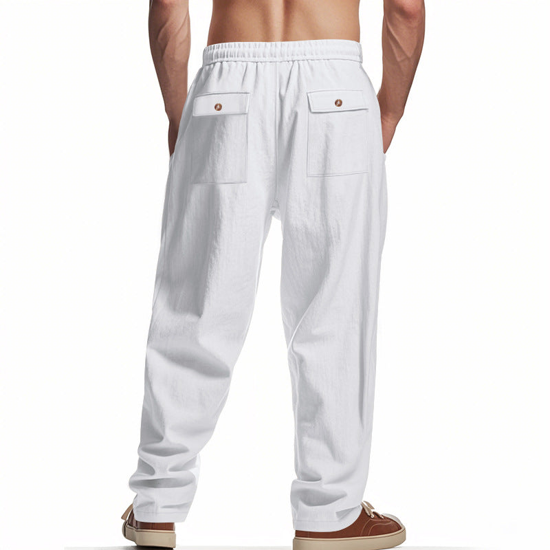 Men's Summer Loose Solid Color Casual Pants MTA2100D5X