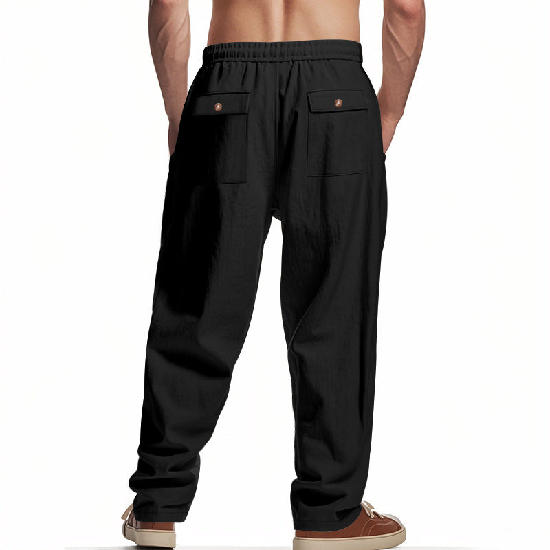 Men's Summer Loose Solid Color Casual Pants MTA2100D5X
