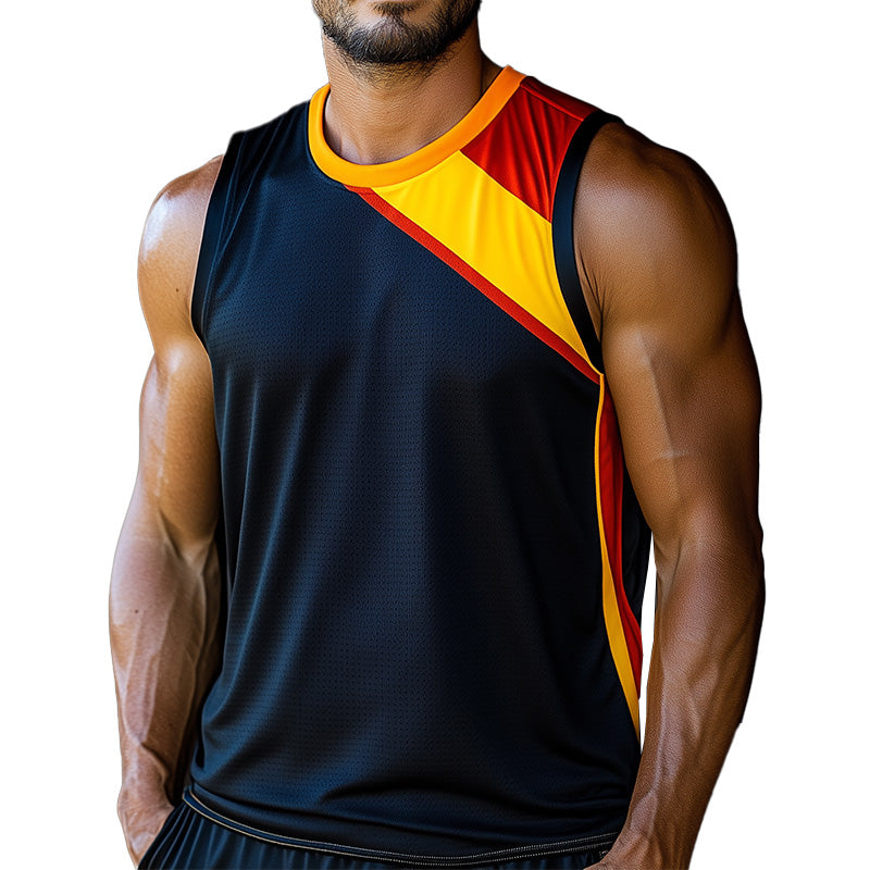 Men's Summer Fashion Printed Moisture Wicking Sports Tank Top MTA2577D9P