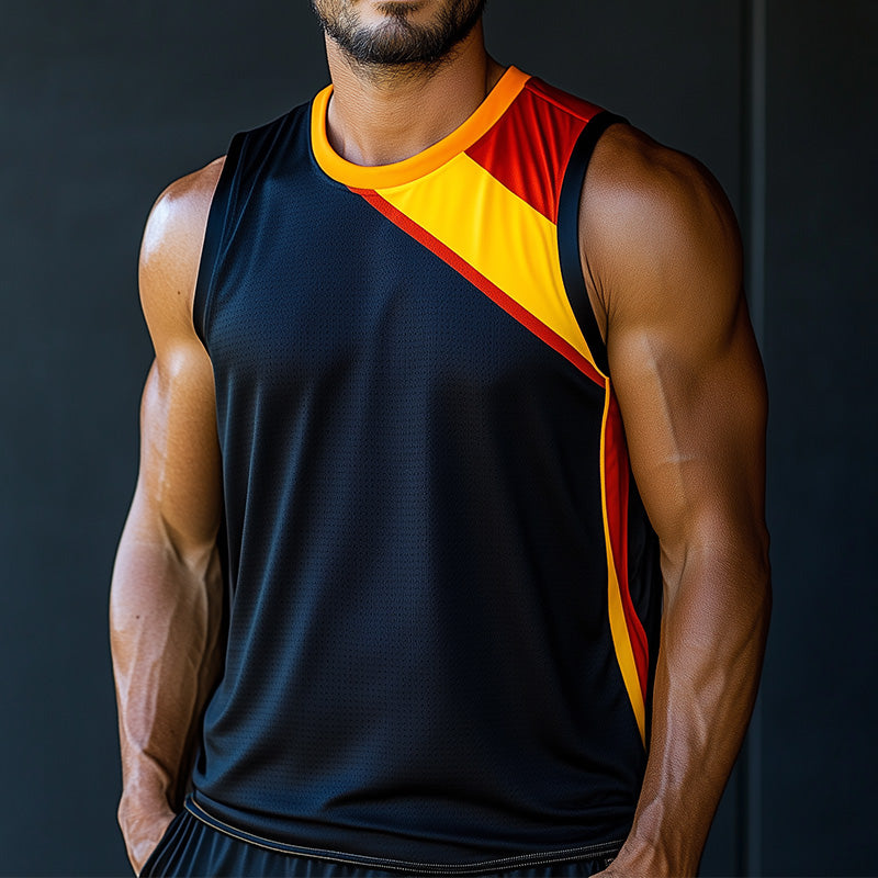 Men's Summer Fashion Printed Moisture Wicking Sports Tank Top MTA2577D9P