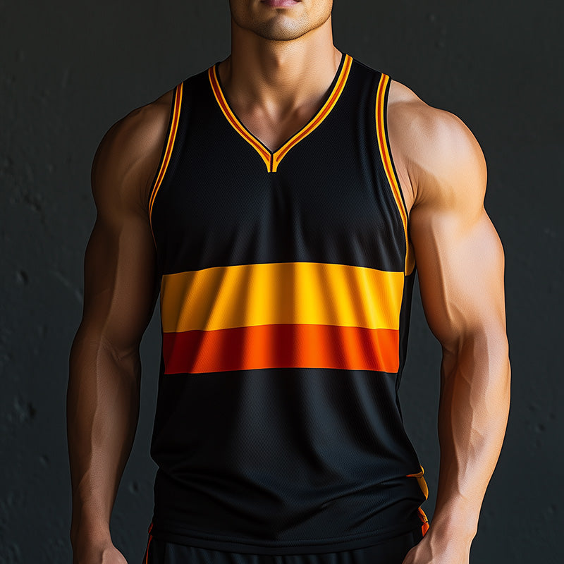 Men's Summer Fashion Printed Moisture Wicking Sports Tank Top MTA2588D5P