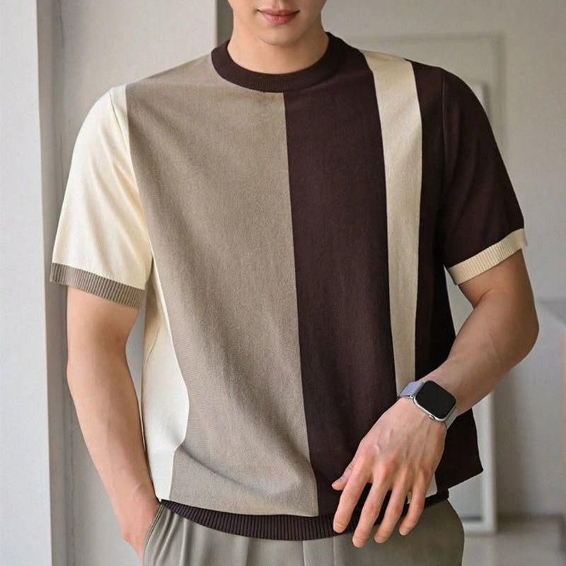 Men's Summer Fashion Elegant Thin Loose Knitted Polo Shirt MTA2515D1P