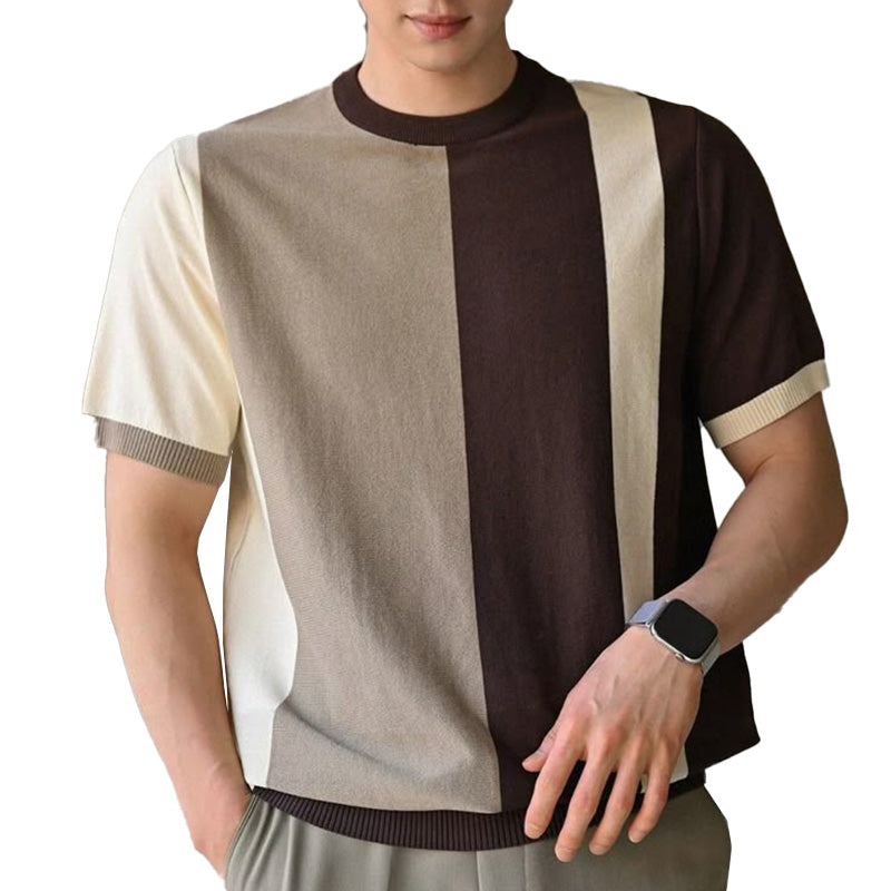 Men's Summer Fashion Elegant Thin Loose Knitted Polo Shirt MTA2515D1P