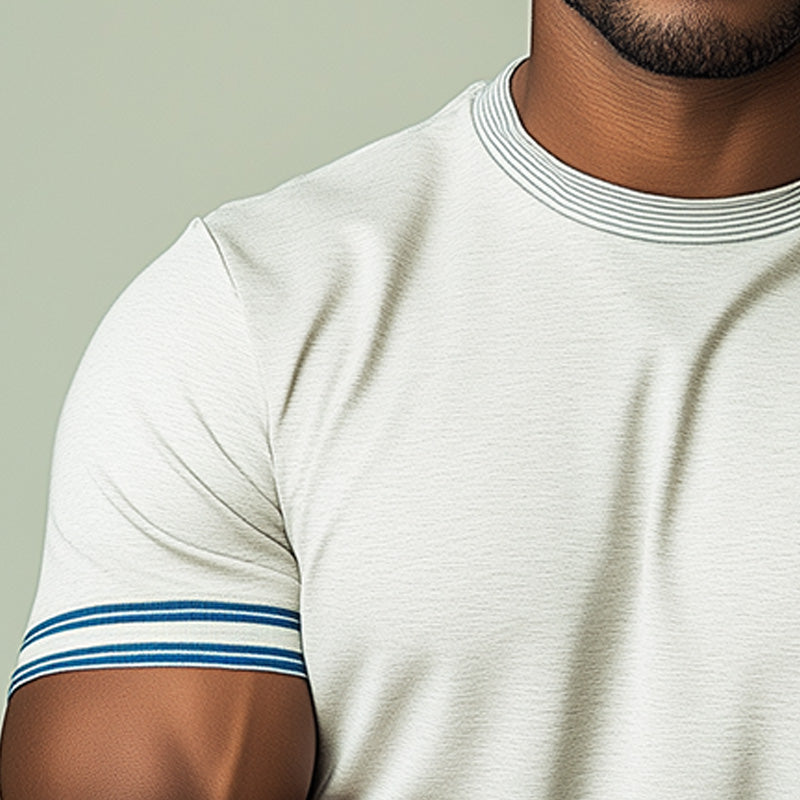 Men's Summer Fashion Simple Cotton Blend Sports Short-Sleeved T-Shirt MTA2511D5P