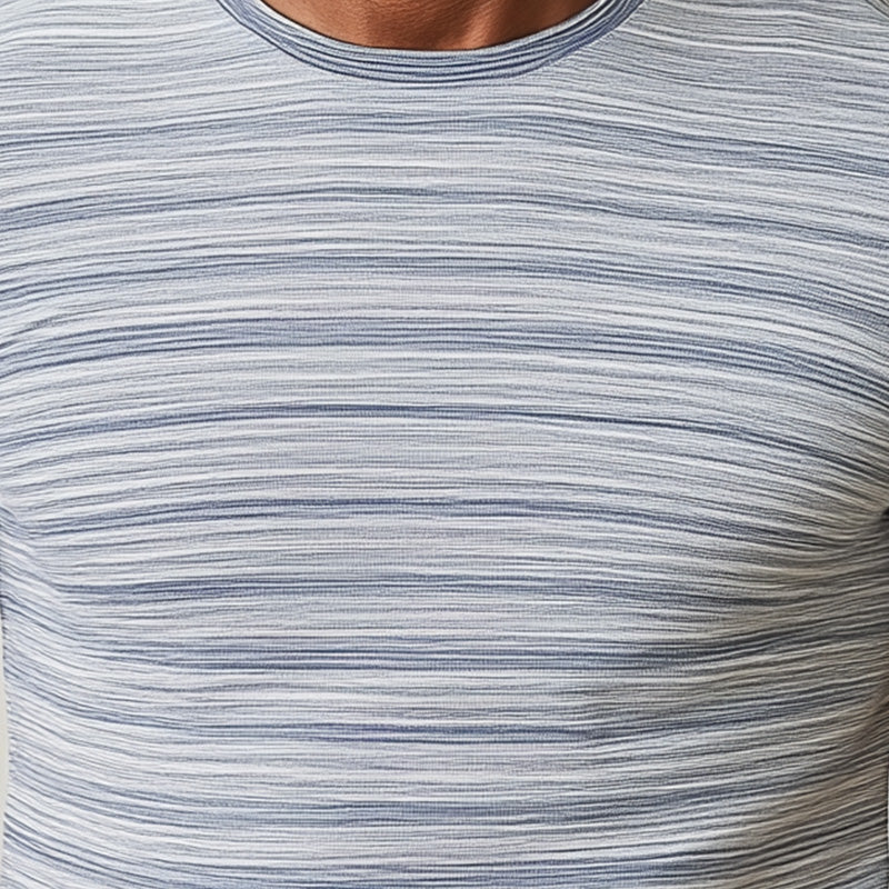 Men's Summer Fashion Pinstripe Printed Blended Short Sleeve T-Shirt MTA2545D8P