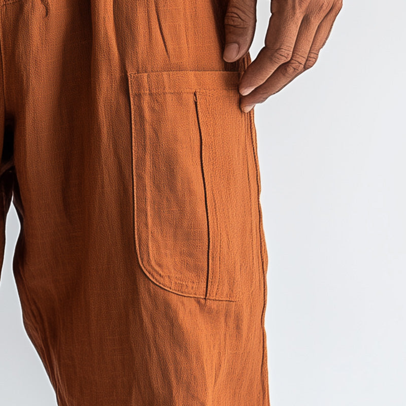 Men's Summer Comfortable Breathable Linen Casual Sports Shorts MTA2776D9P