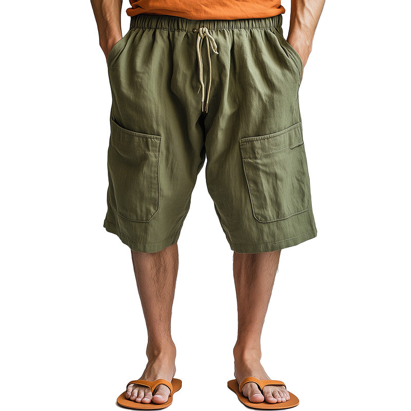 Men's Summer Comfortable Breathable Linen Casual Sports Shorts MTA2768D7P