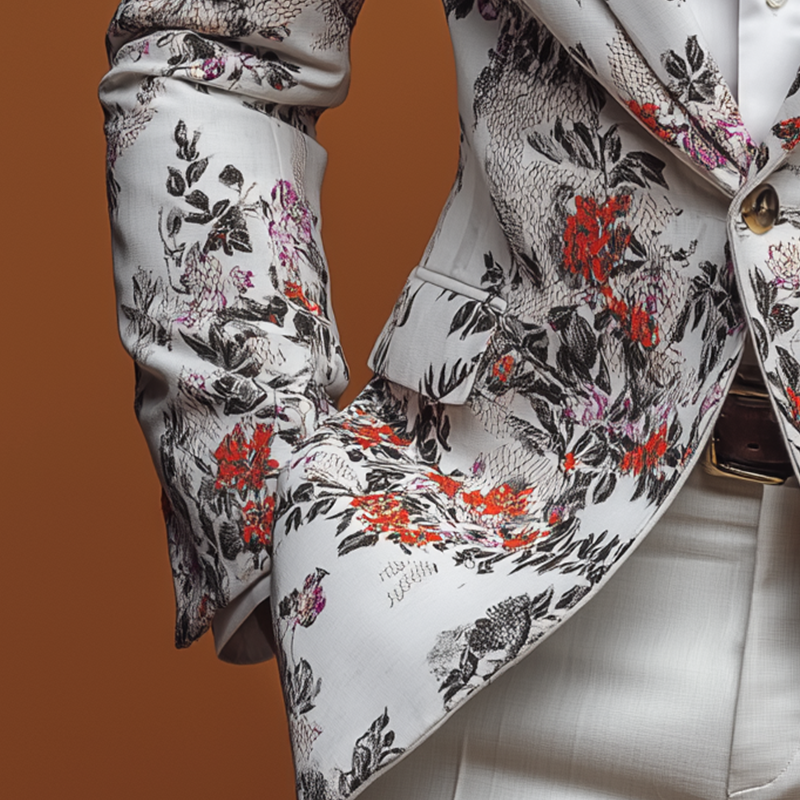 Men's Fashion Printed Polyester Blend Blazer MTA1860H7P
