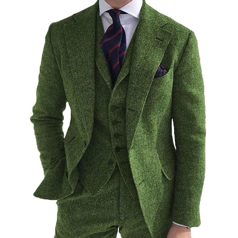 Herren-Blazer aus doppelseitigem Tweed mit Fischgrätenmuster, 12042897XL