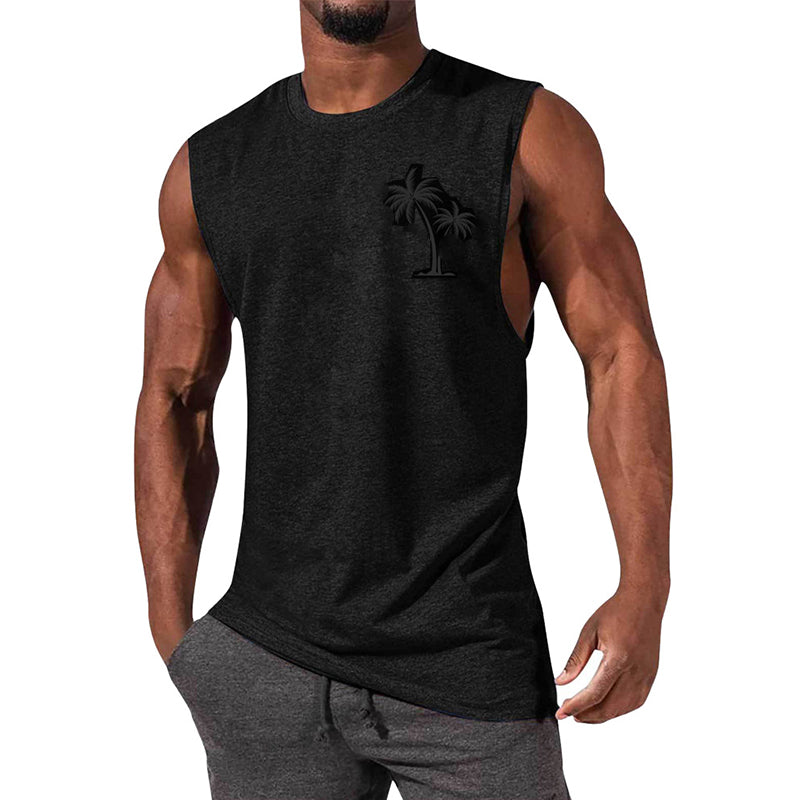 Camiseta deportiva informal con cuello redondo y estampado para hombre 12305907X