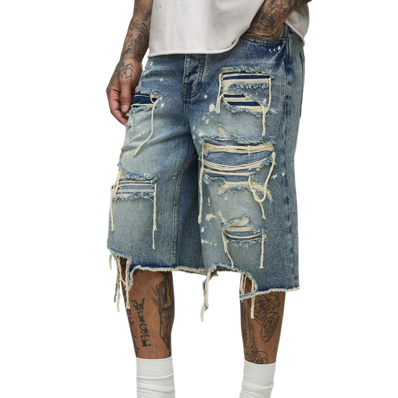 Men's Summer Fashion Casual Distressed Denim Shorts MTA1660F9U