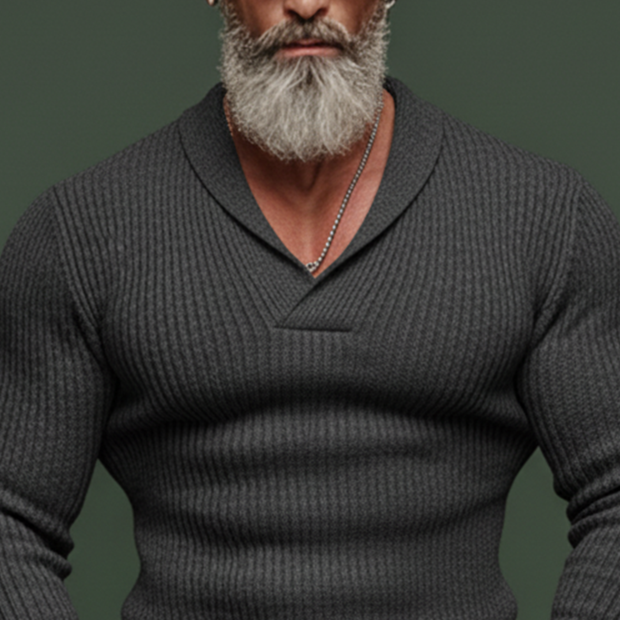 Men's Classic Retro Shawl V-neck Slim Fit Sweater MTA2834K9K