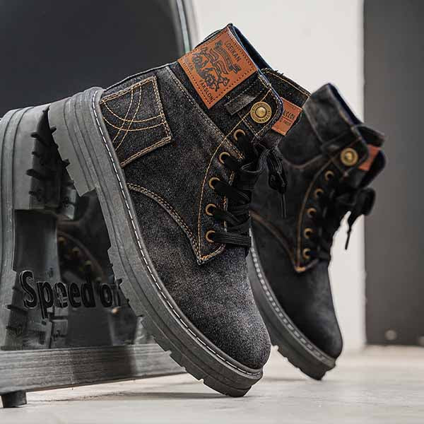 MEN'S TRENDY DENIM STYLE HIGH-TOP BOOTS MTA1880G8I