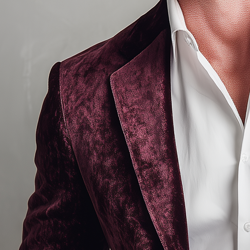 Men's Vintage Elegant Velvet Banquet Blazer MTA1551H0P