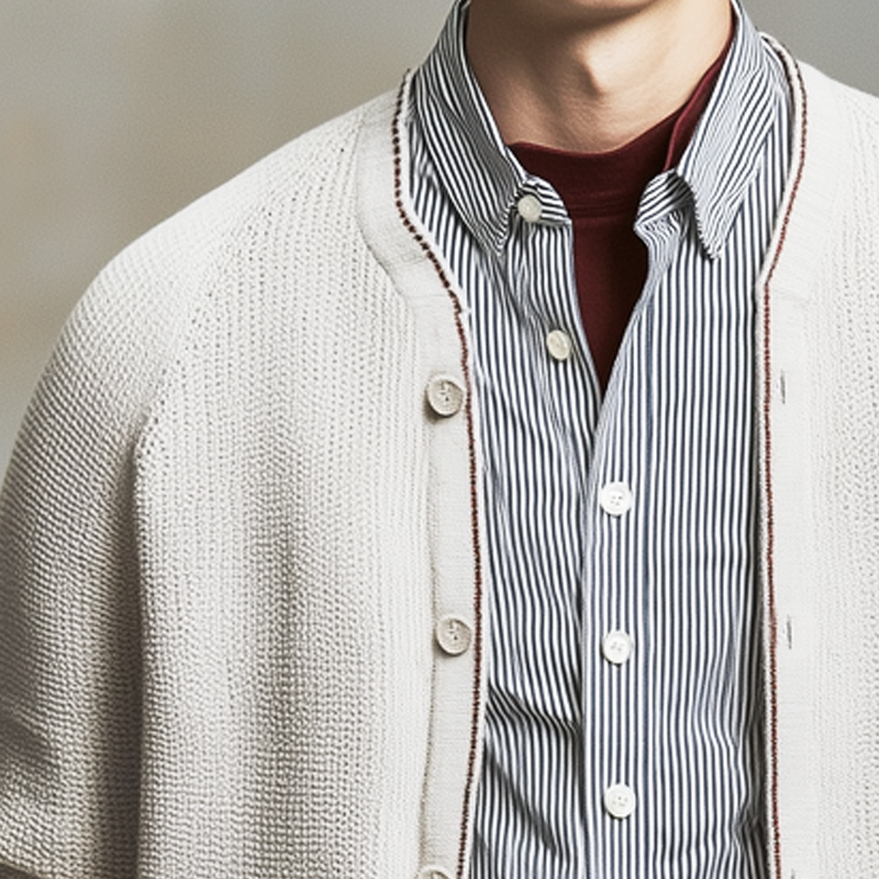 Men's Business Button Crew Neck Knit Cardigan MTA2232H3U