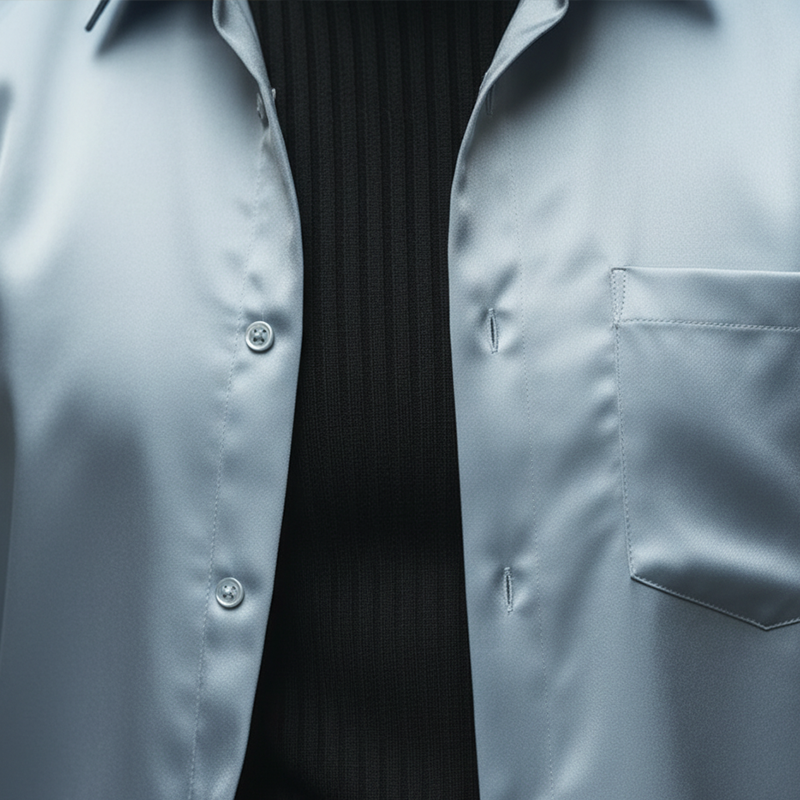 Men's Vintage-style Simple Satin Long-sleeved Shirt MTA1935L3P