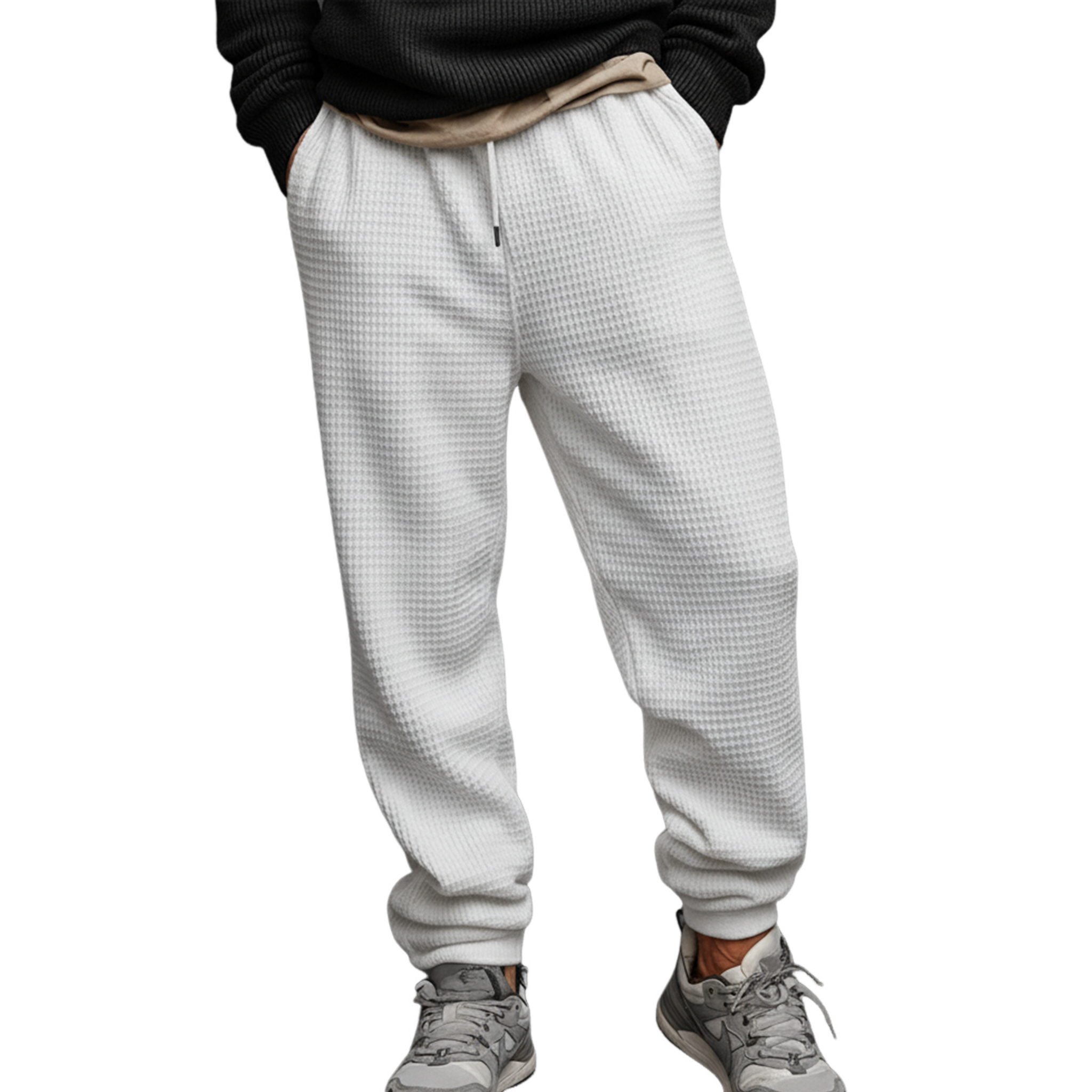 Men's Classic Casual Waffle Elastic Waist Pants MTA2499J2K