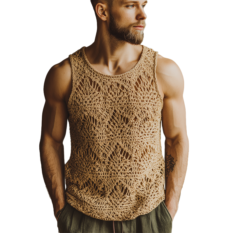 Men's Summer Fashion Cool Silk Knitted Tank Top MTA2082F3P