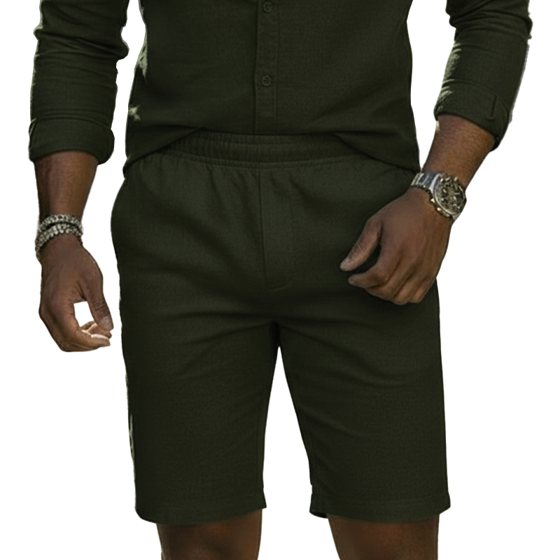 Men's Summer Fashion Simple 100% Cotton Casual Beach Shorts MTZ2704A8P