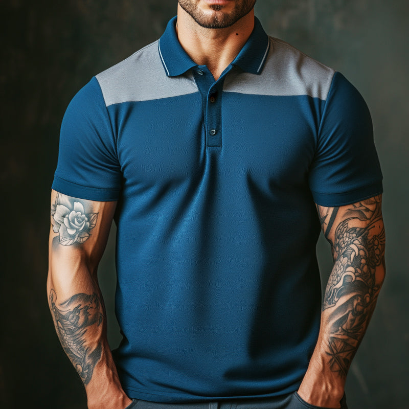 Men's Retro Casual Breathable Short-sleeved Polo Shirt 52530228TO