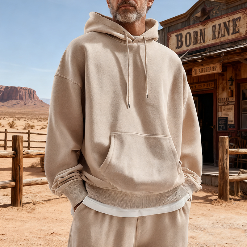 Men's Simple And Stylish Cotton Blend Hooded Sweatshirt MTA2774J4P