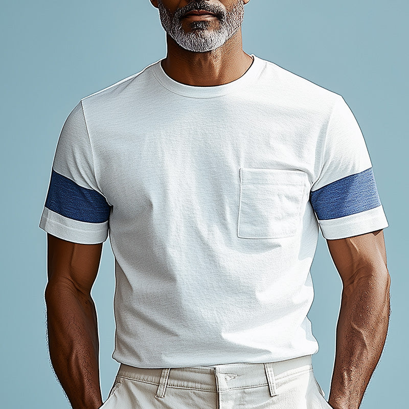 Men's Summer Fashion Simple Cotton Blend Short-Sleeved Casual Sports T-Shirt MTA2584D5P