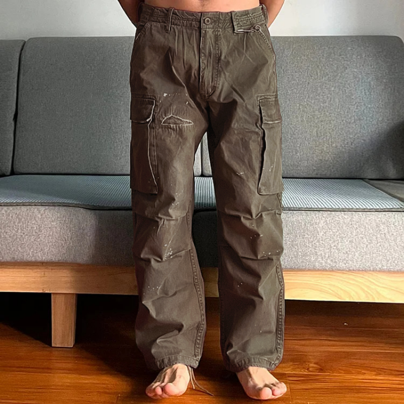 【Envío en 24 horas】Pantalones cargo paracaidistas resistentes al desgaste con bolsillos grandes y sueltos para hombre 35879567Z